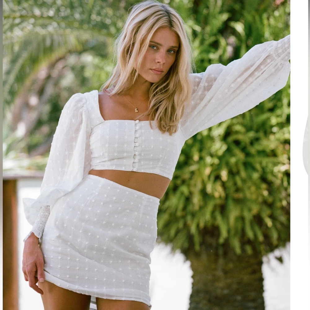 SABO SKIRT Indiana White Skirt Two Piece Set